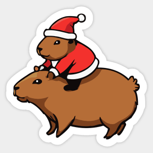 Capybara Santa - Funny Rodent for Christmas Sticker